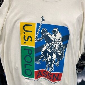 U.S. Polo Assn. Off White Tee with Colorful Graphic